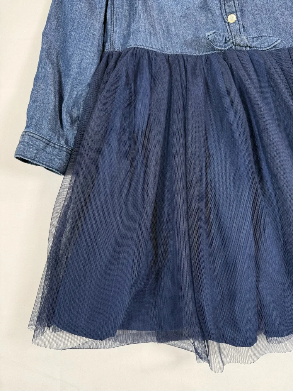 OSHKOSH B'GOSH Girls' Denim Shirt Chambray Tulle Dress Western Cowgirl Size 5T